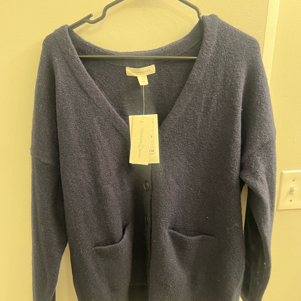Treasure and bond Navy Blue cardigan nwt